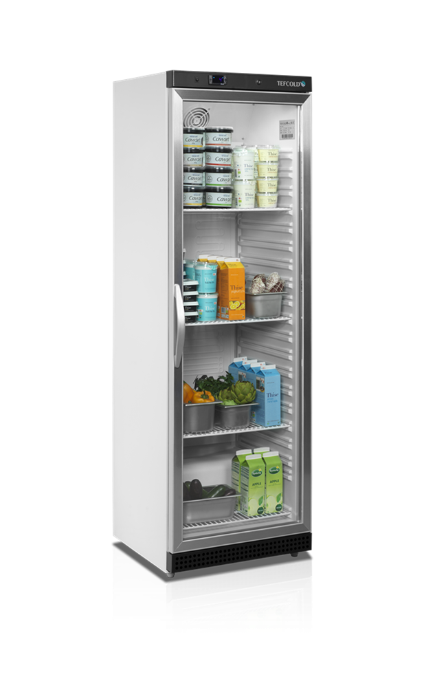 Chladicí skříň prosklené dveře, bílá TEFCOLD UR 400 G