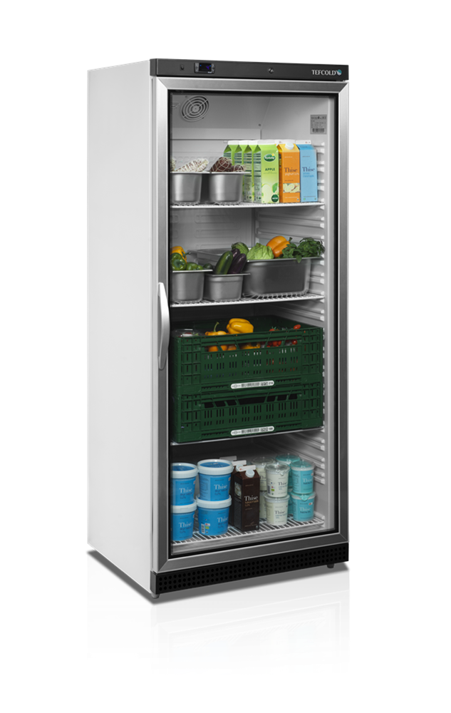 Chladicí skříň prosklené dveře, nerez TEFCOLD UR 600 SG