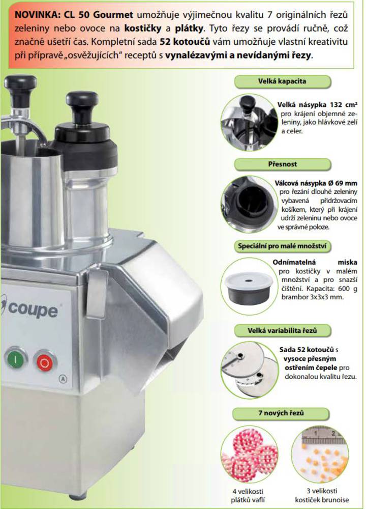 Krouhač zeleniny stolní CL 50 GOURMET, 230 V, Robot Coupe