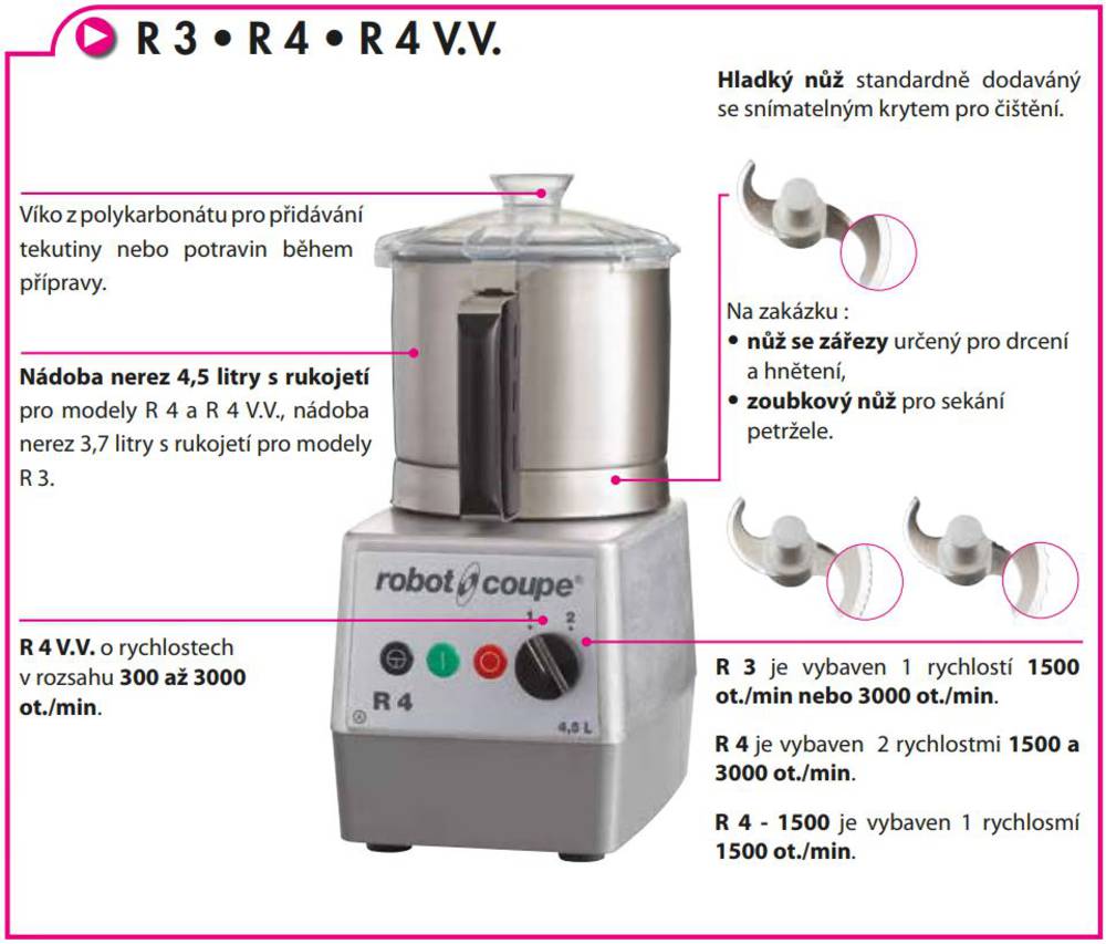 Kutr stolní R 4 - 1500 Robot Coupe